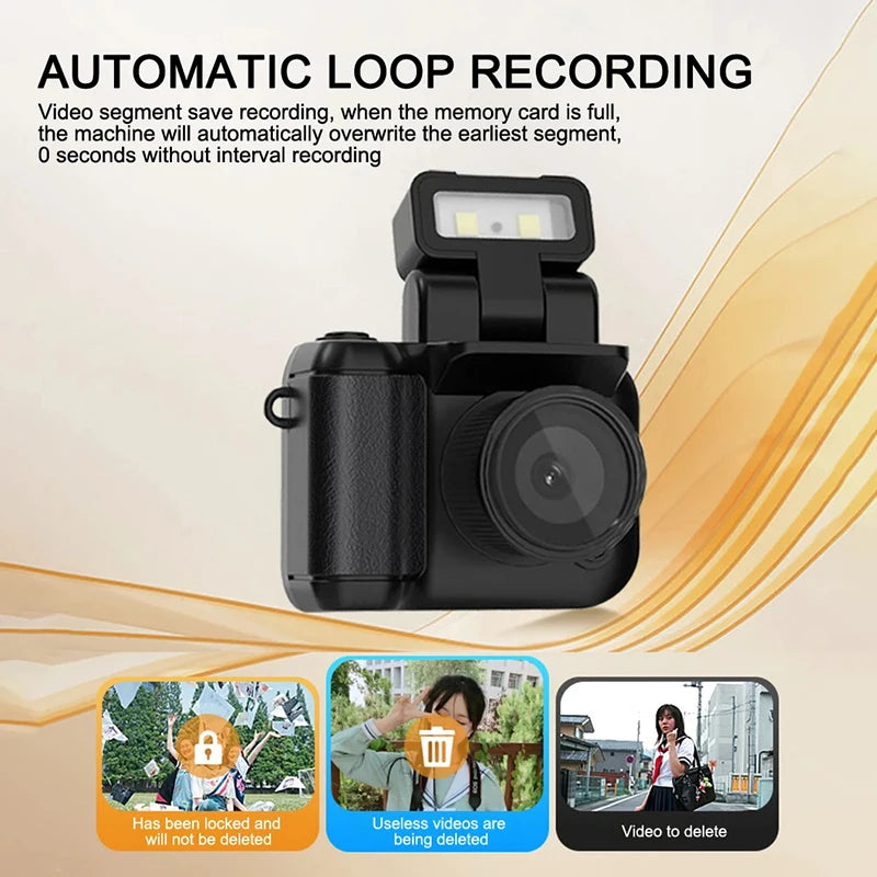 Mini Monoreflexes Style Camera Cmos With Flash Lamp And Battery Dock Portable Video Recorder Dv 1080p With Lcd Screen New