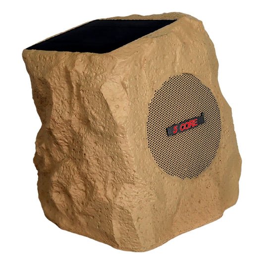 5Core Outdoor Wireless Speakers Bluetooth Rock Waterproof Linkable TWS Garden Speaker BROWN 1 PC